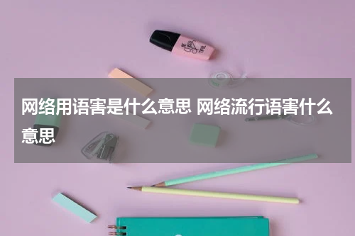 网络用语害是什么意思 网络流行语害什么意思