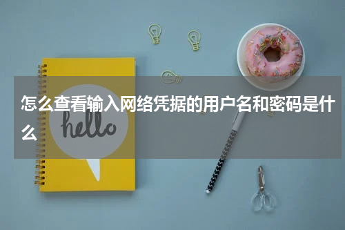 怎么查看输入网络凭据的用户名和密码是什么