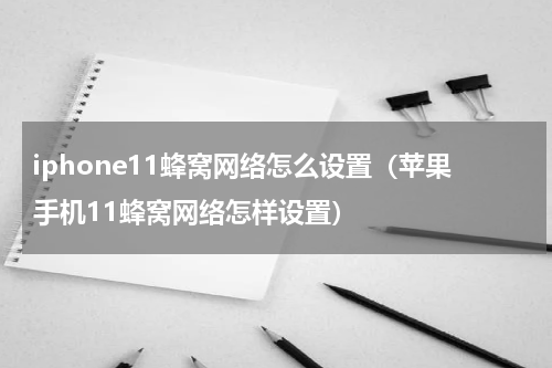 iphone11蜂窝网络怎么设置（苹果手机11蜂窝网络怎样设置）
