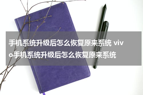 手机系统升级后怎么恢复原来系统 vivo手机系统升级后怎么恢复原来系统