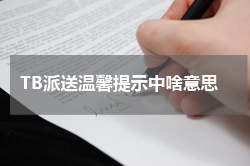 TB派送温馨提示中啥意思