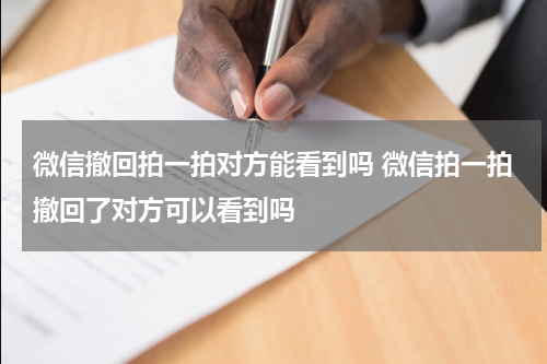 微信撤回拍一拍对方能看到吗 微信拍一拍撤回了对方可以看到吗