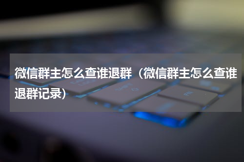 微信群主怎么查谁退群（微信群主怎么查谁退群记录）