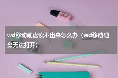 wd移动硬盘读不出来怎么办（wd移动硬盘无法打开）