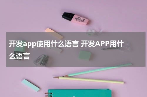 开发app使用什么语言 开发APP用什么语言