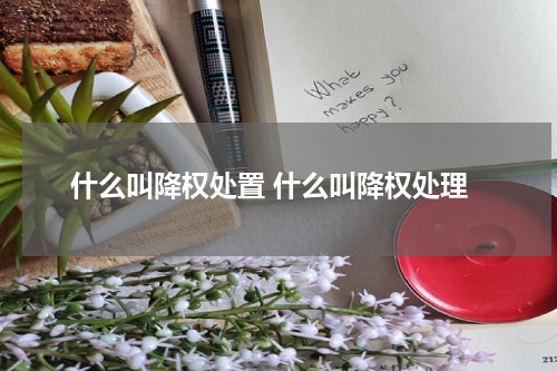 什么叫降权处置 什么叫降权处理