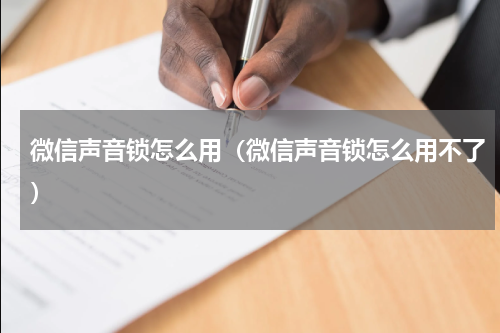 微信声音锁怎么用（微信声音锁怎么用不了）