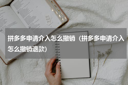 拼多多申请介入怎么撤销（拼多多申请介入怎么撤销退款）