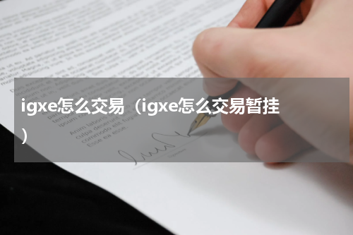igxe怎么交易（igxe怎么交易暂挂）