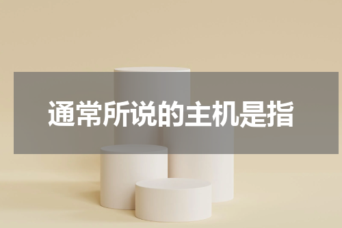 通常所说的主机是指