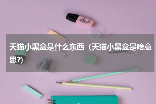 天猫小黑盒是什么东西（天猫小黑盒是啥意思?）
