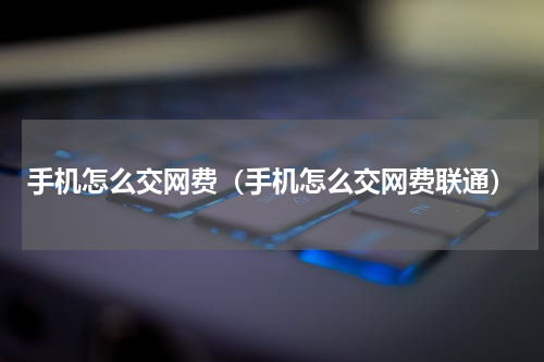 手机怎么交网费（手机怎么交网费联通）