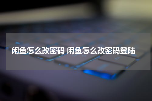 闲鱼怎么改密码 闲鱼怎么改密码登陆