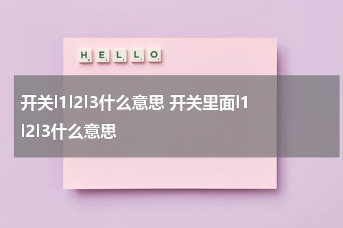 开关l1l2l3什么意思 开关里面l1l2l3什么意思