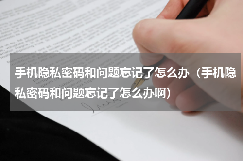 手机隐私密码和问题忘记了怎么办（手机隐私密码和问题忘记了怎么办啊）