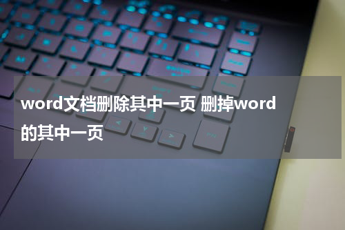 word文档删除其中一页 删掉word的其中一页