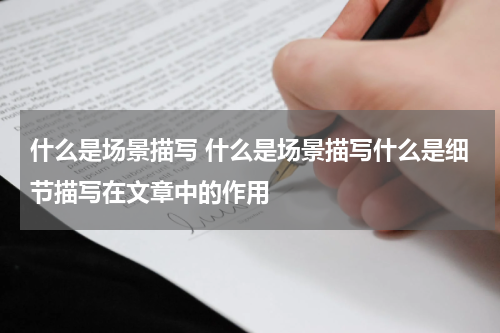 什么是场景描写 什么是场景描写什么是细节描写在文章中的作用