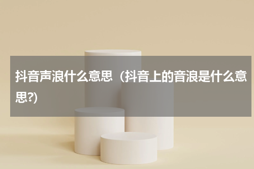 抖音声浪什么意思（抖音上的音浪是什么意思?）