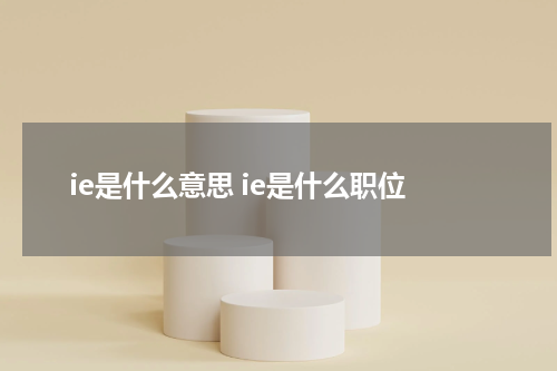 ie是什么意思 ie是什么职位