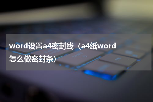 word设置a4密封线（a4纸word怎么做密封条）