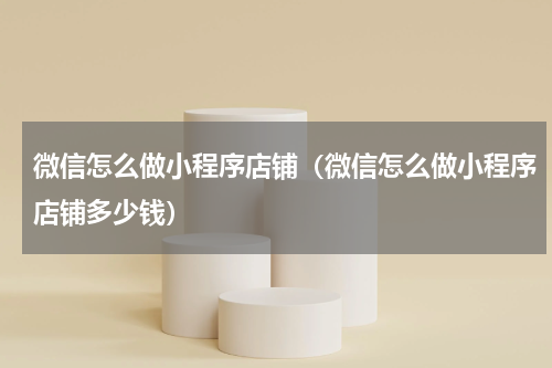 微信怎么做小程序店铺（微信怎么做小程序店铺多少钱）