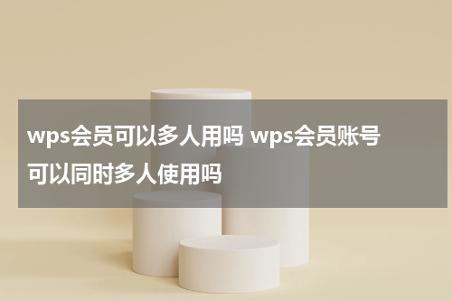 wps会员可以多人用吗 wps会员账号可以同时多人使用吗
