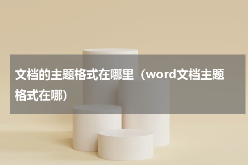 文档的主题格式在哪里（word文档主题格式在哪）