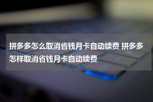 拼多多怎么取消省钱月卡自动续费 拼多多怎样取消省钱月卡自动续费