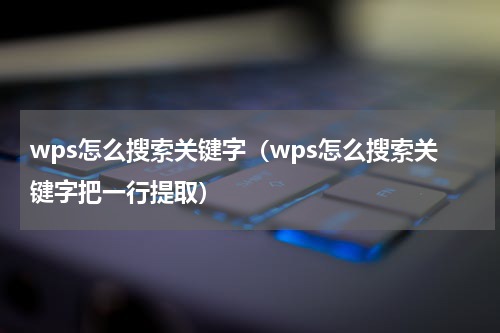 wps怎么搜索关键字（wps怎么搜索关键字把一行提取）