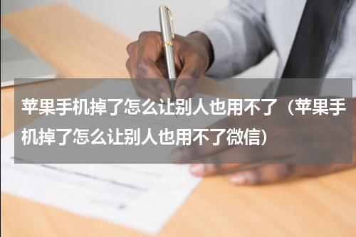 苹果手机掉了怎么让别人也用不了（苹果手机掉了怎么让别人也用不了微信）