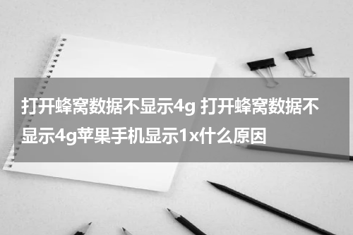 打开蜂窝数据不显示4g 打开蜂窝数据不显示4g苹果手机显示1x什么原因