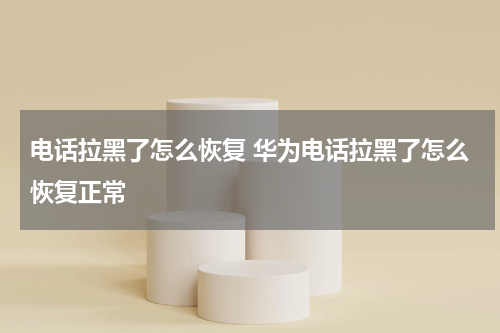 电话拉黑了怎么恢复 华为电话拉黑了怎么恢复正常