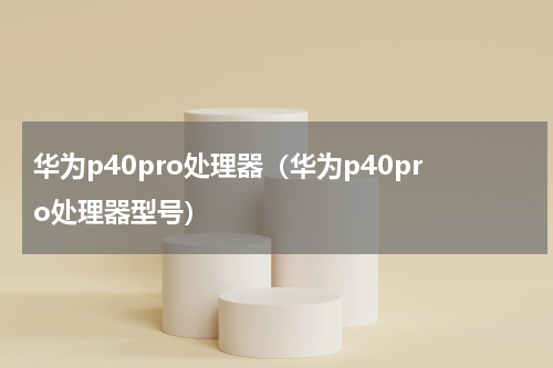 华为p40pro处理器（华为p40pro处理器型号）