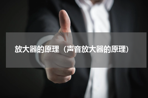 放大器的原理（声音放大器的原理）