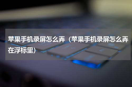 苹果手机录屏怎么弄（苹果手机录屏怎么弄在浮标里）