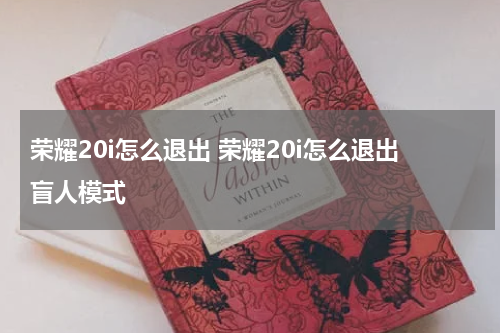 荣耀20i怎么退出 荣耀20i怎么退出盲人模式