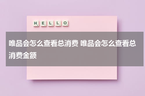 唯品会怎么查看总消费 唯品会怎么查看总消费金额