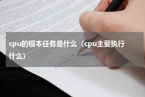 cpu的根本任务是什么（cpu主要执行什么）