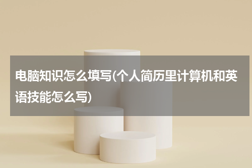 电脑知识怎么填写(个人简历里计算机和英语技能怎么写)